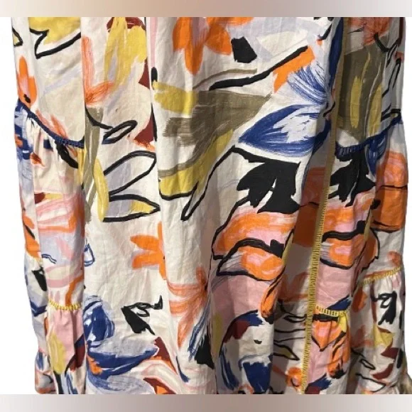 100% Cotton AQUA Floral Print Maxi Tropical Boho Resort Beach Medium Bow Halter - Picture 4 of 12